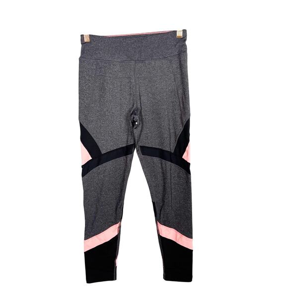 Calvin Klein Performance Colorblock Leggings Womens Small S Heather Gray Pink - Picture 1 of 11